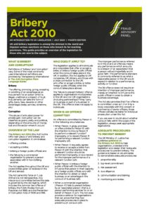 Bribery Act 2010 (4th ed) July2020 document cover