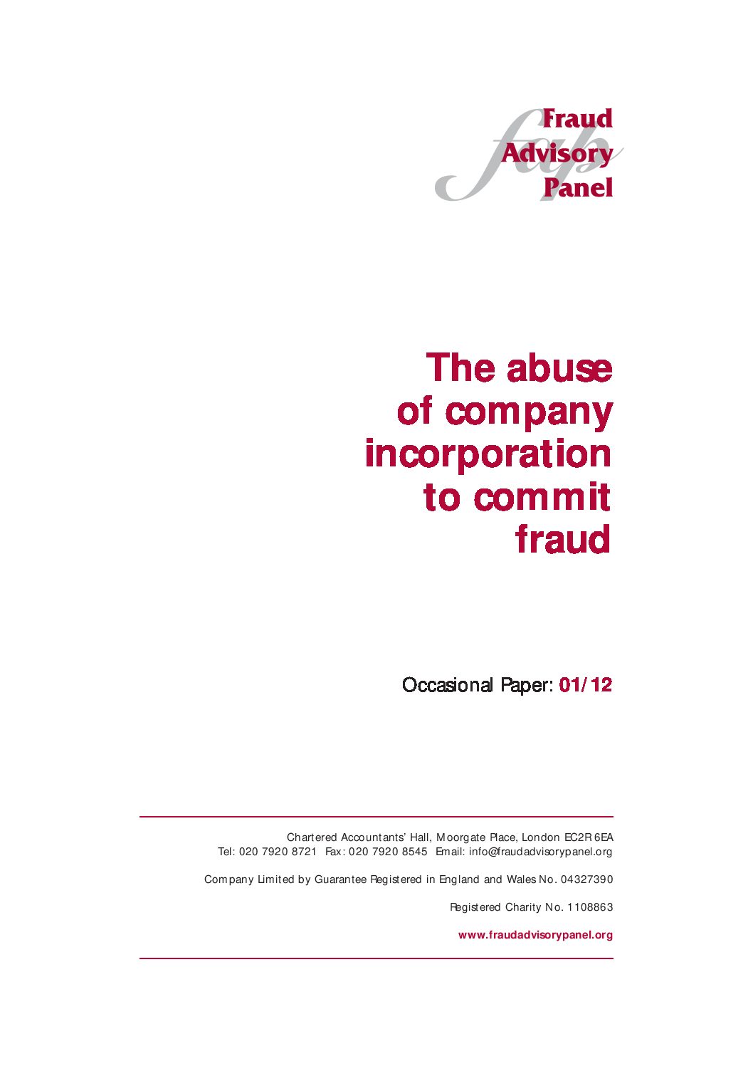 Abuse of company incorporation Nov12 document cover