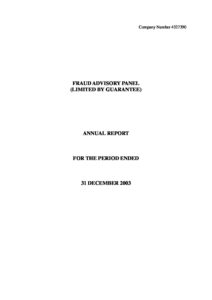 Annual Report and Accounts 2003 document cover