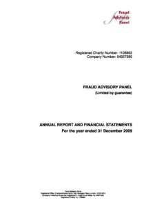Annual Report and Accounts 2009 document cover