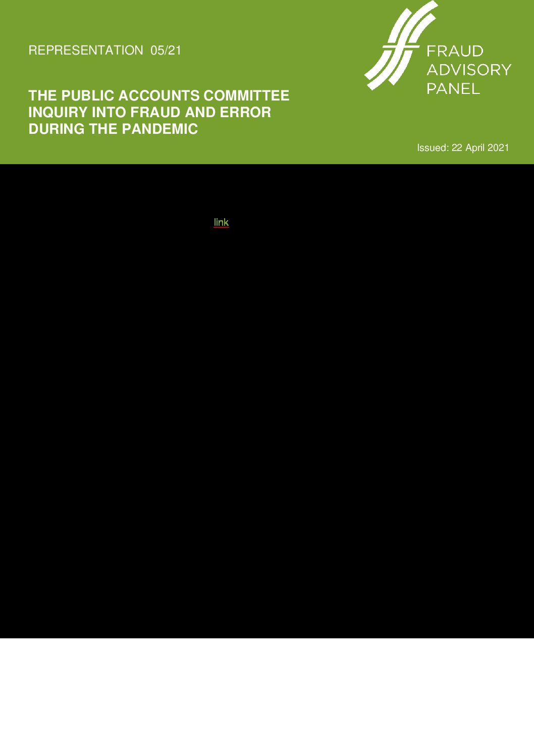 FAP Response to PAC fraud and error in pandemic (Final WEB) 22Apr21 document cover