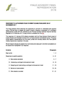 FAP Response to PSR APP Fraud (Final) 12Jan18 document cover