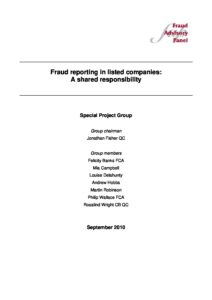 Fraud reporting in listed companies a shared responsibility 2010 document cover