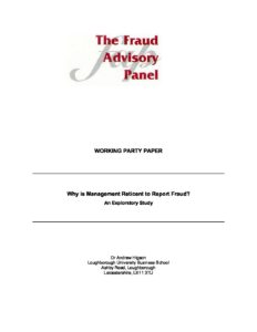 Why is Mgt Reticent to Report Fraud 1999 document cover