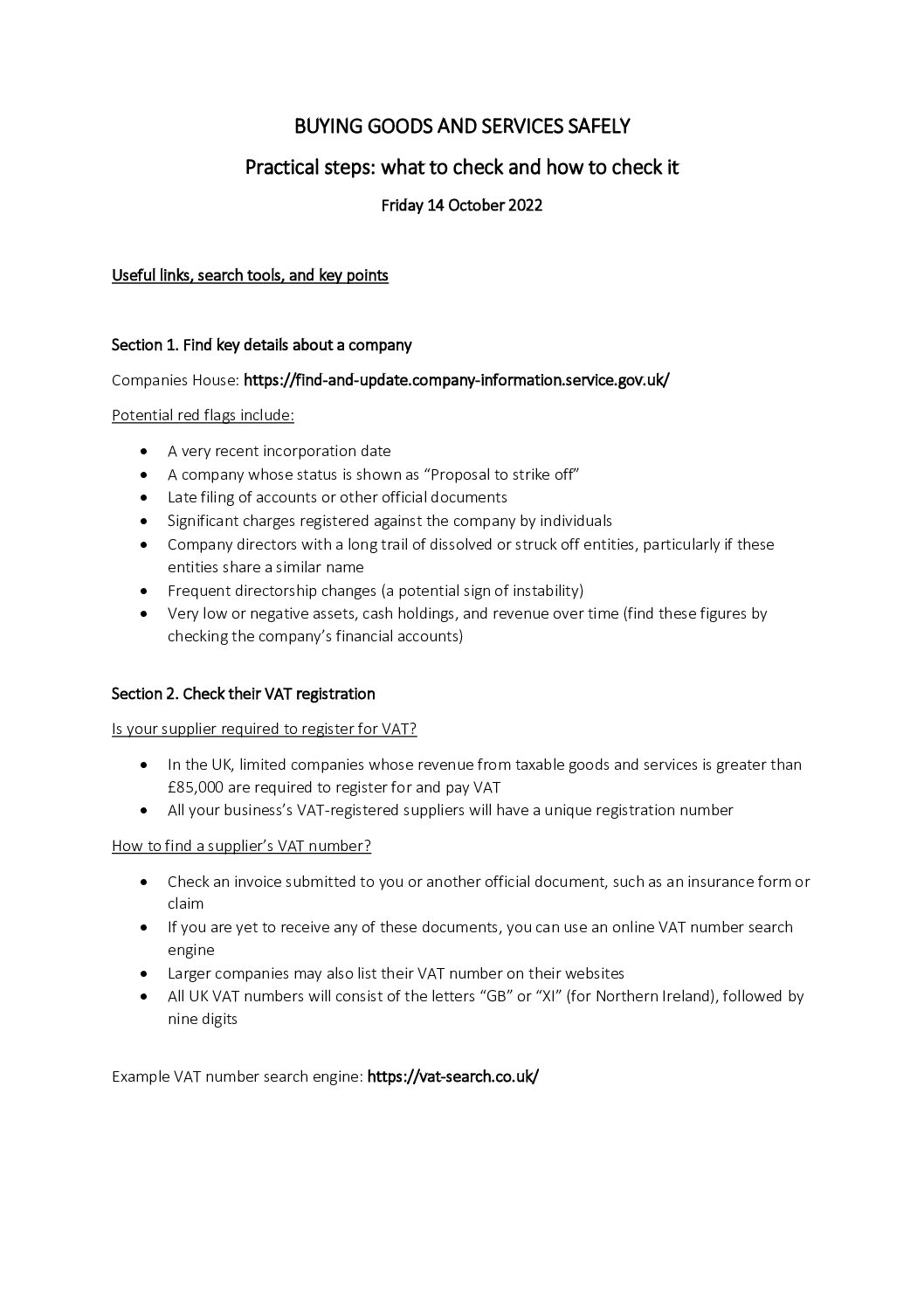 Buying Goods and Services Safely document cover
