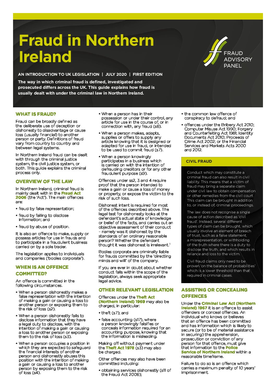 Fraud-in-Northern-Ireland-1st-ed-July2020 document cover